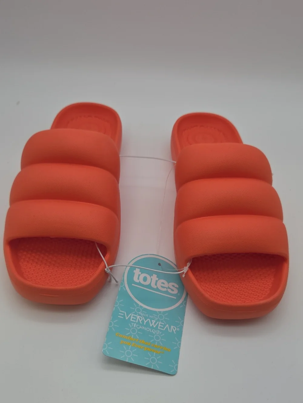 totes Kids Orange Padded Slide Sandals